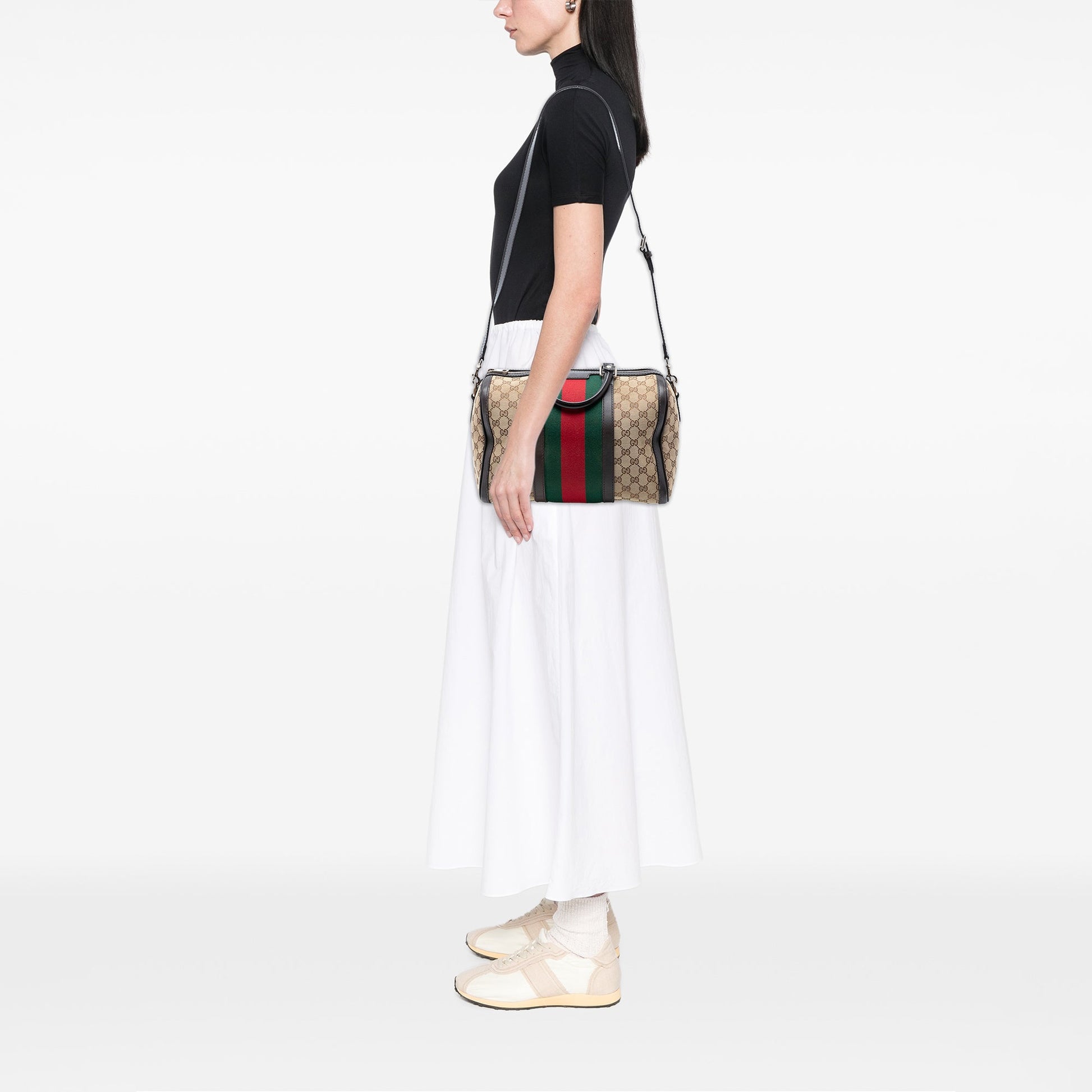 Gucci Medium GG Canvas Web Joy Boston Bag