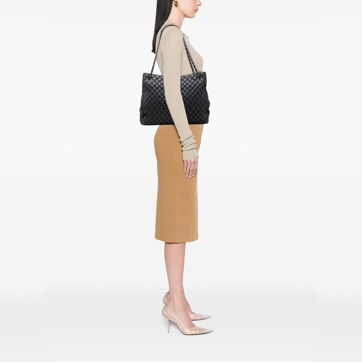 Chanel Large Quilted Calfskin New Bubble Tote