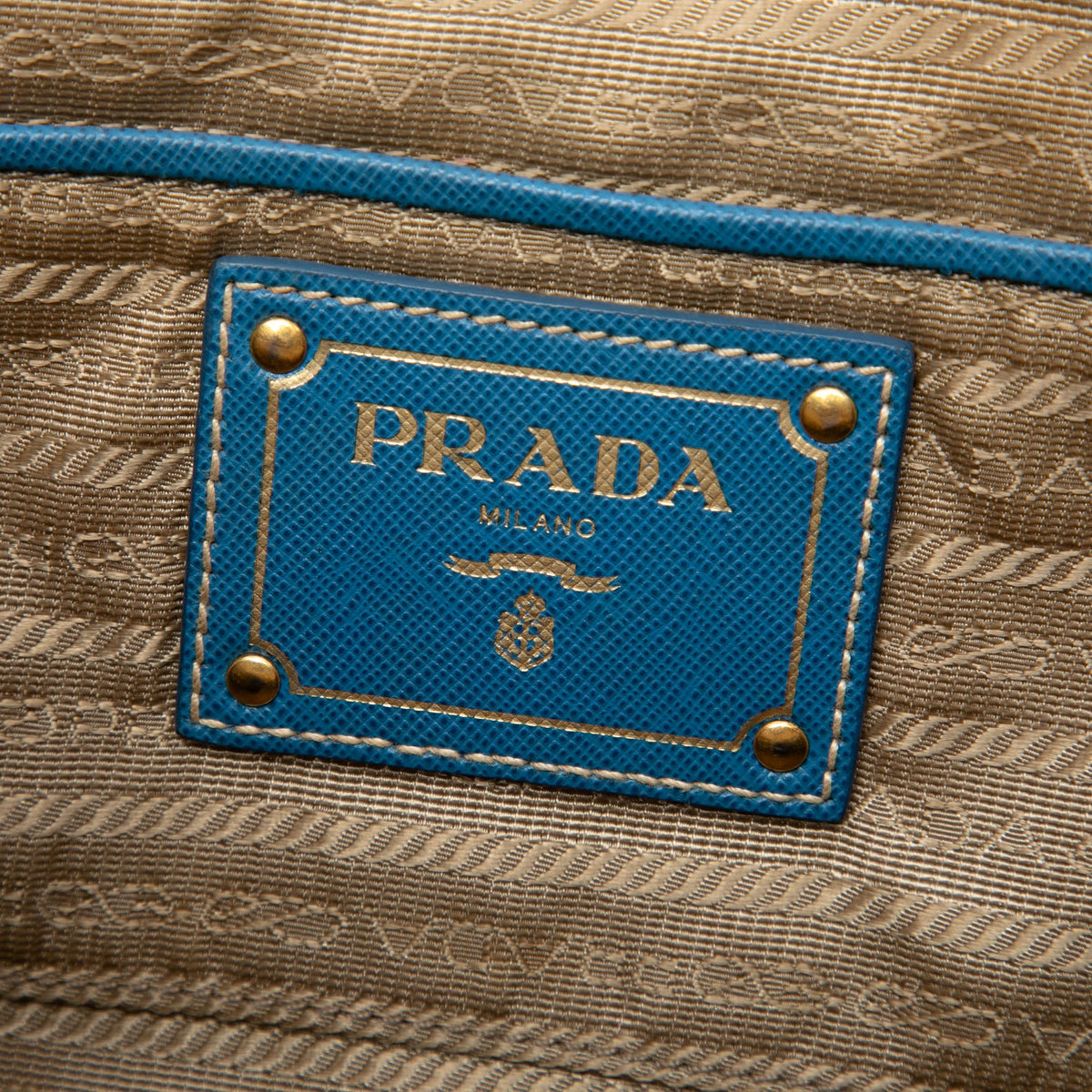 Prada Saffiano Trimmed Canvas Canapa Logo Double Zip Satchel