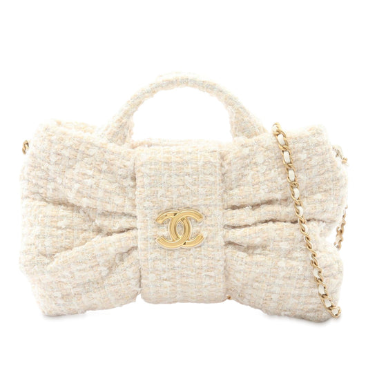 Chanel Mini CC Tweed Bow Satchel