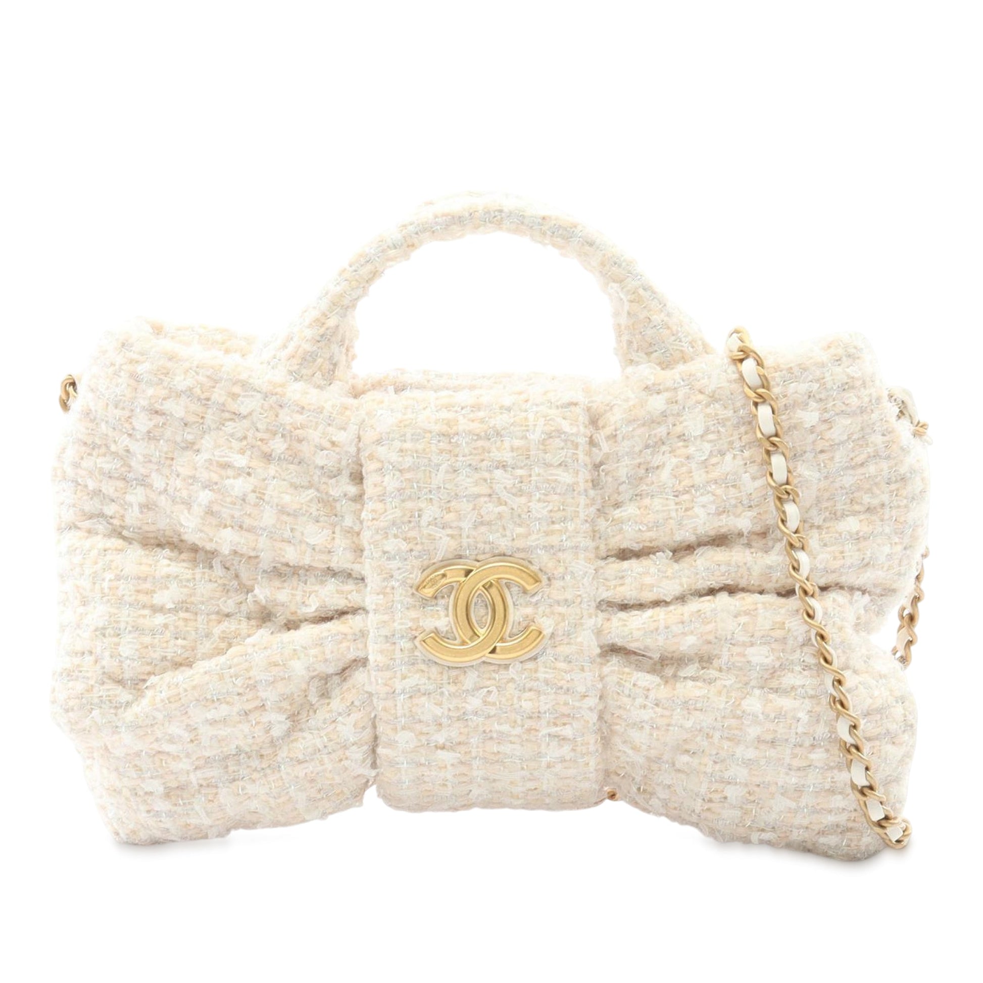 Chanel Mini CC Tweed Bow Satchel