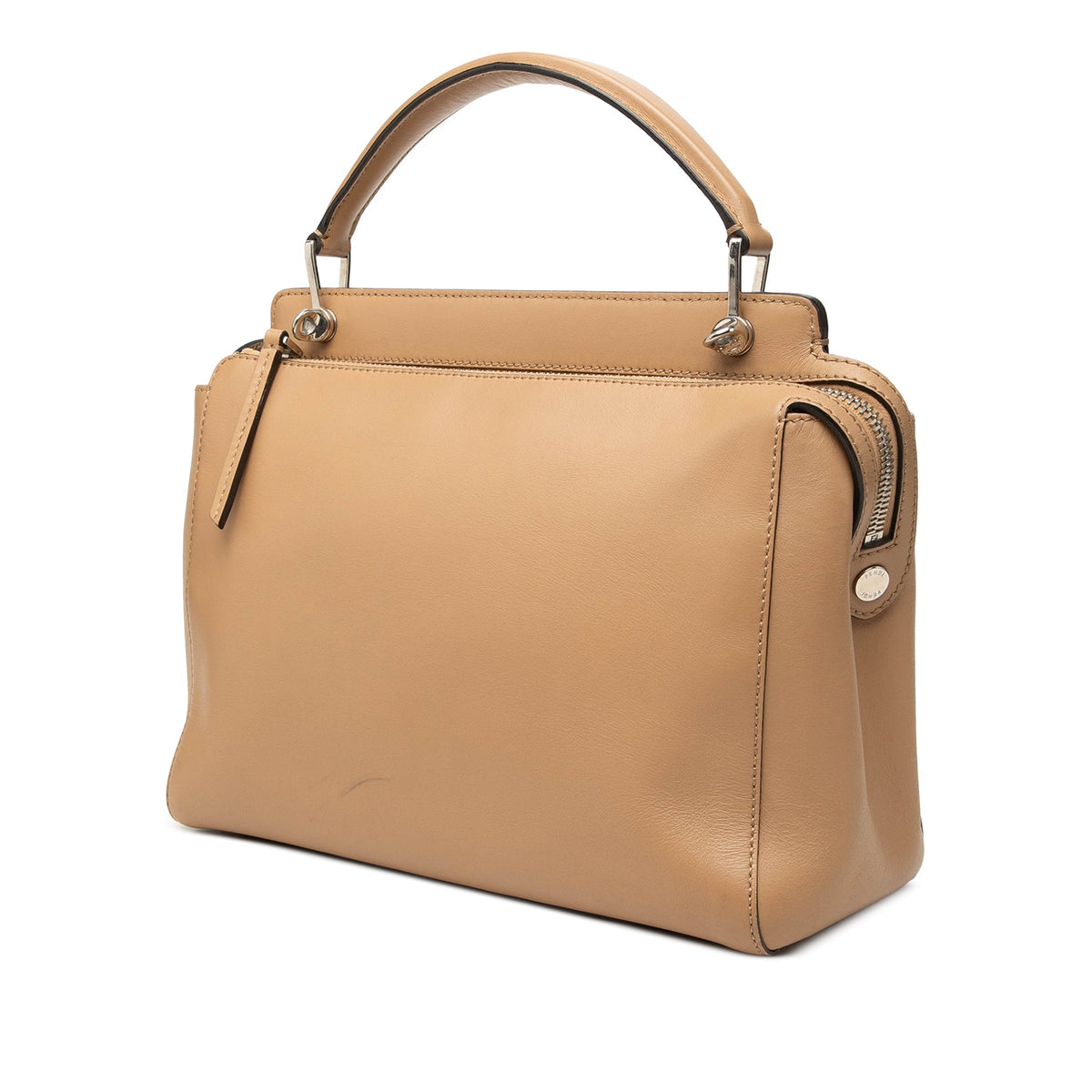 Fendi Medium Leather Flowerland Dotcom Satchel — Brown