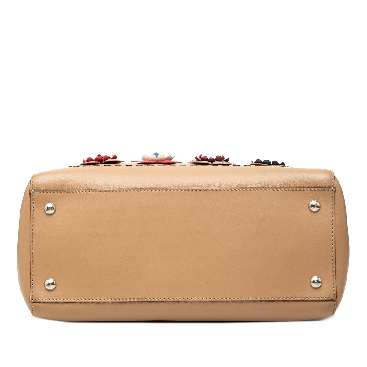 Fendi Medium Leather Flowerland Dotcom Satchel — Brown