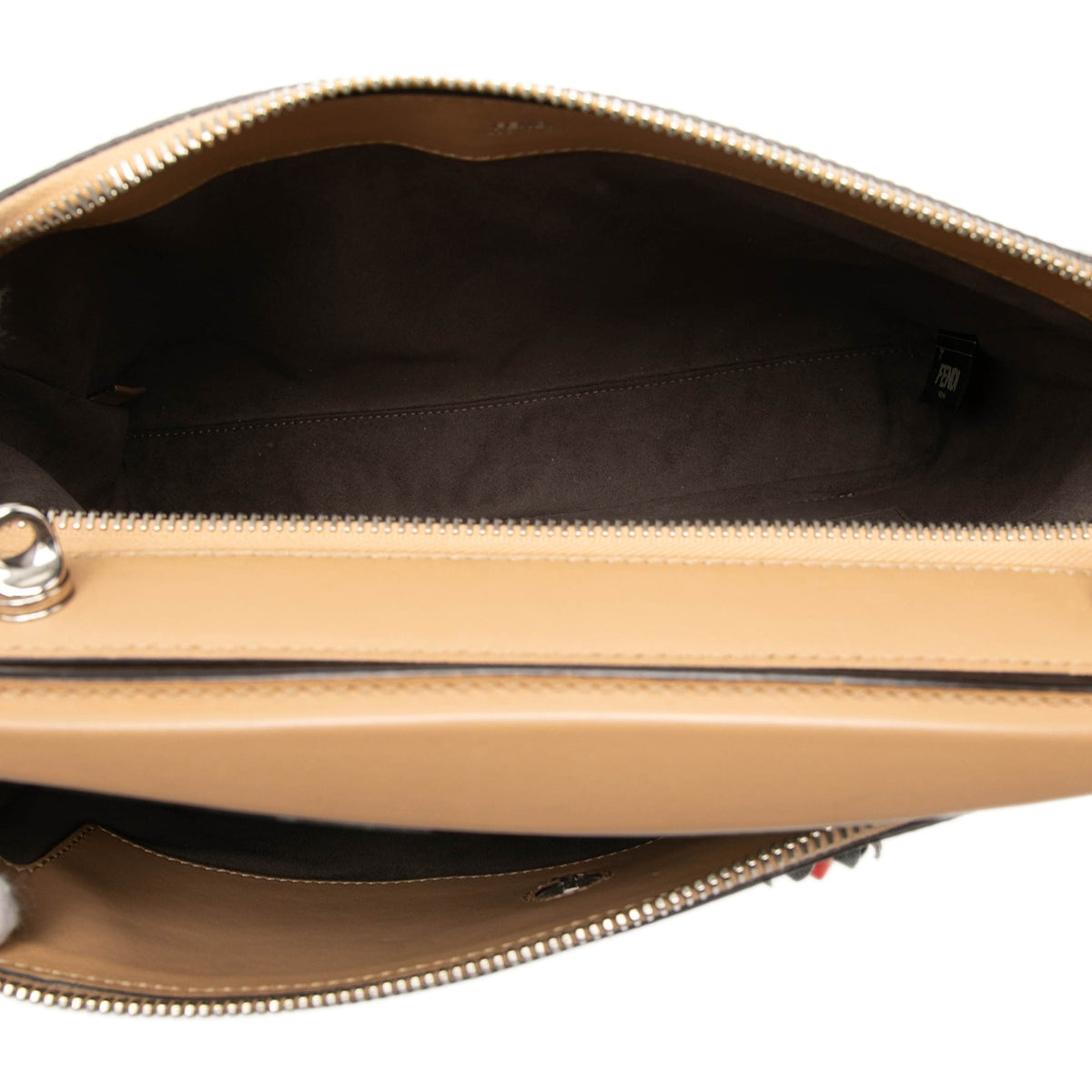 Fendi Medium Leather Flowerland Dotcom Satchel — Brown