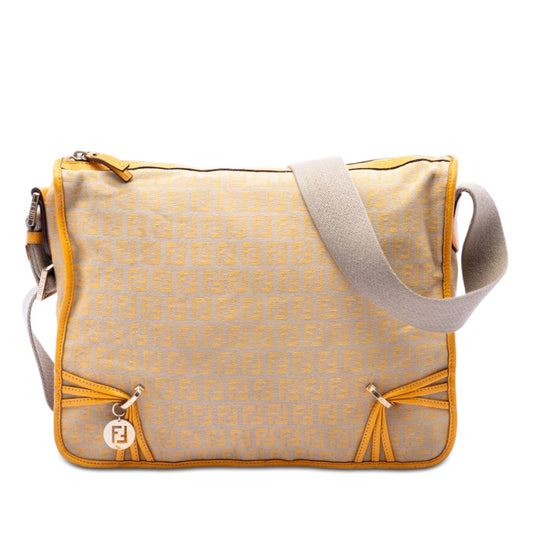 Fendi Zucchino Canvas F Charm Crossbody
