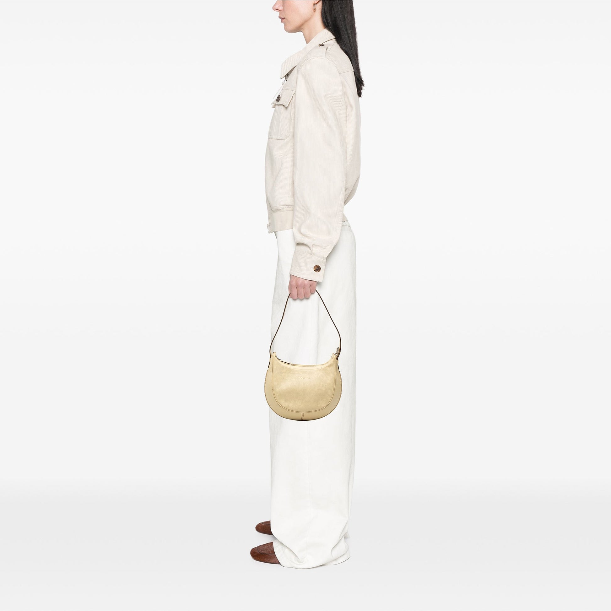 LOEWE Embossed Leather Logo Hobo