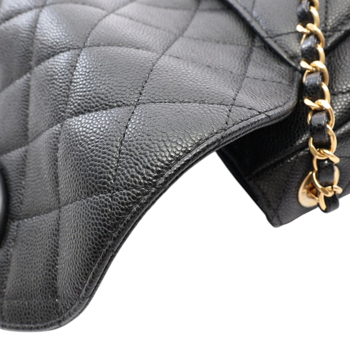 Chanel Mini Quilted Caviar CC Messenger Flap — Black
