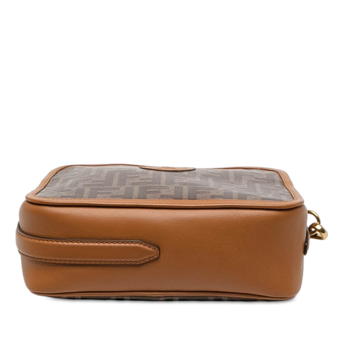 Fendi Glazed Fabric Vitello Century FF 1974 Camera Bag — Brown