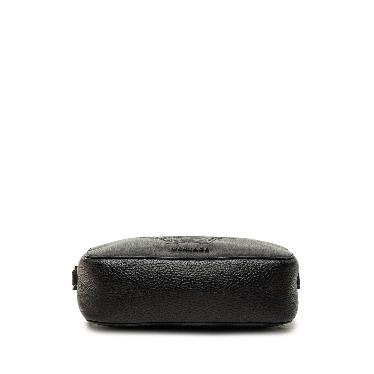 Versace Embossed Leather Palazzo Medusa Camera Bag — Black