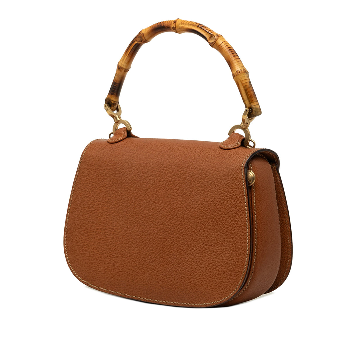 Gucci Small Grained Calfskin Bamboo Night — Brown