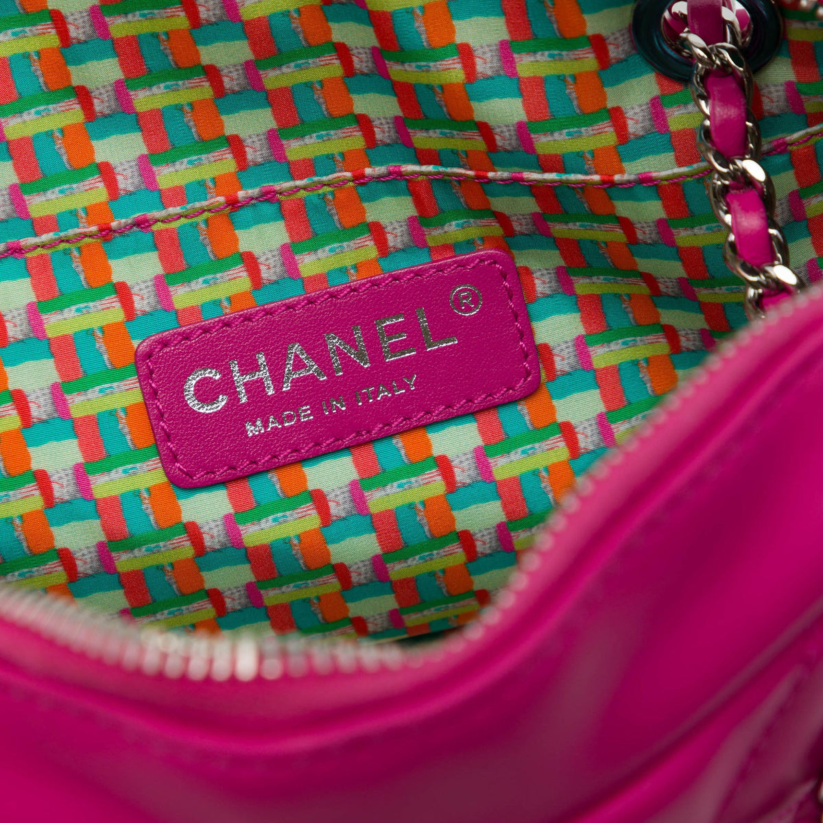 Chanel Small CC Quilted Rubberized Lambskin Coco Rain Camera Bag — Pink