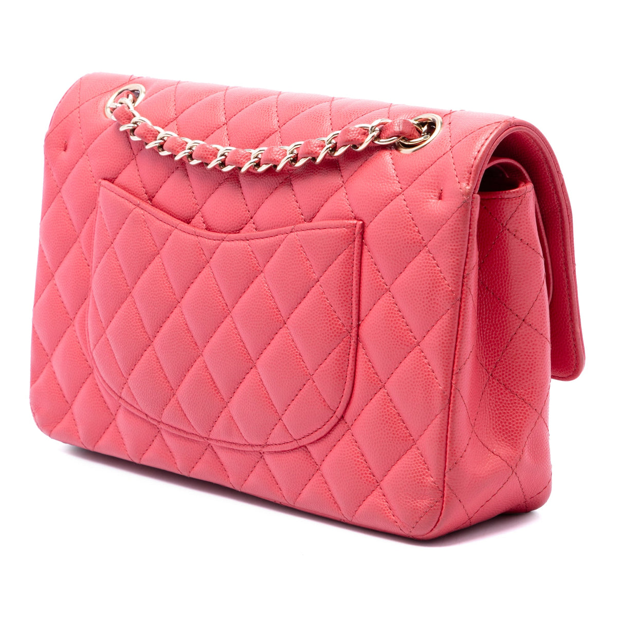 Chanel Medium Classic Caviar Double Flap — Pink
