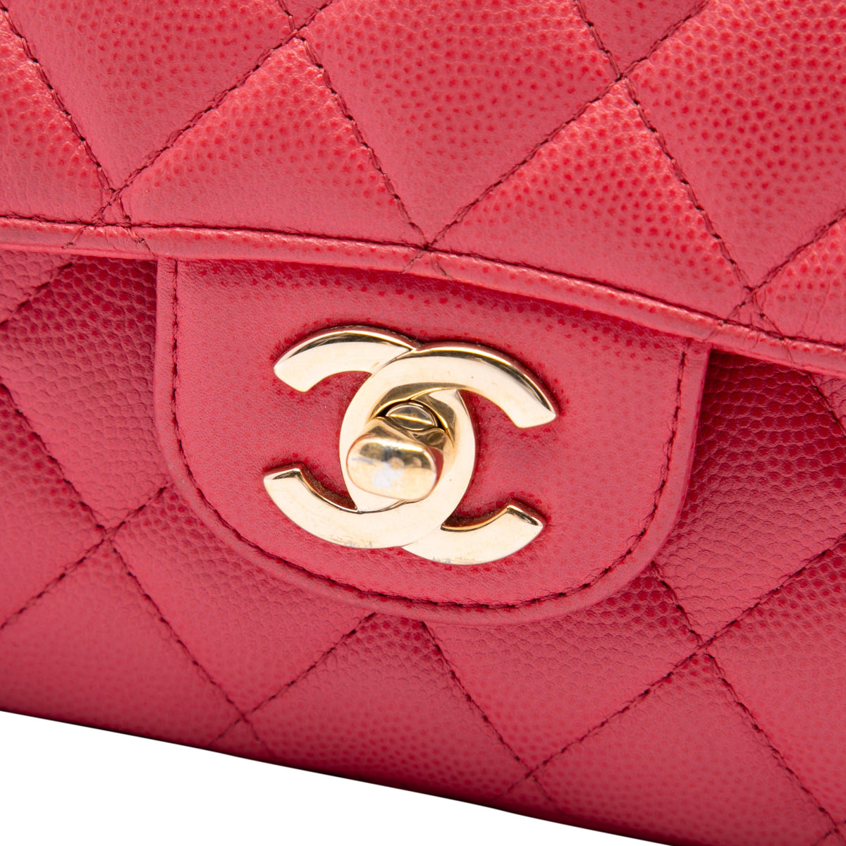 Chanel Medium Classic Caviar Double Flap — Pink