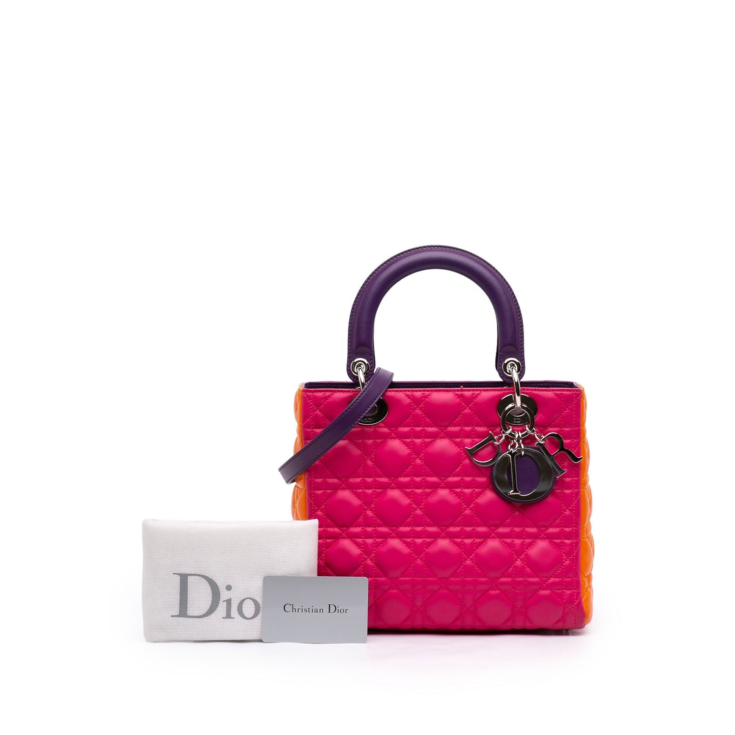 Dior Medium Tricolor Lambskin Cannage Lady Dior