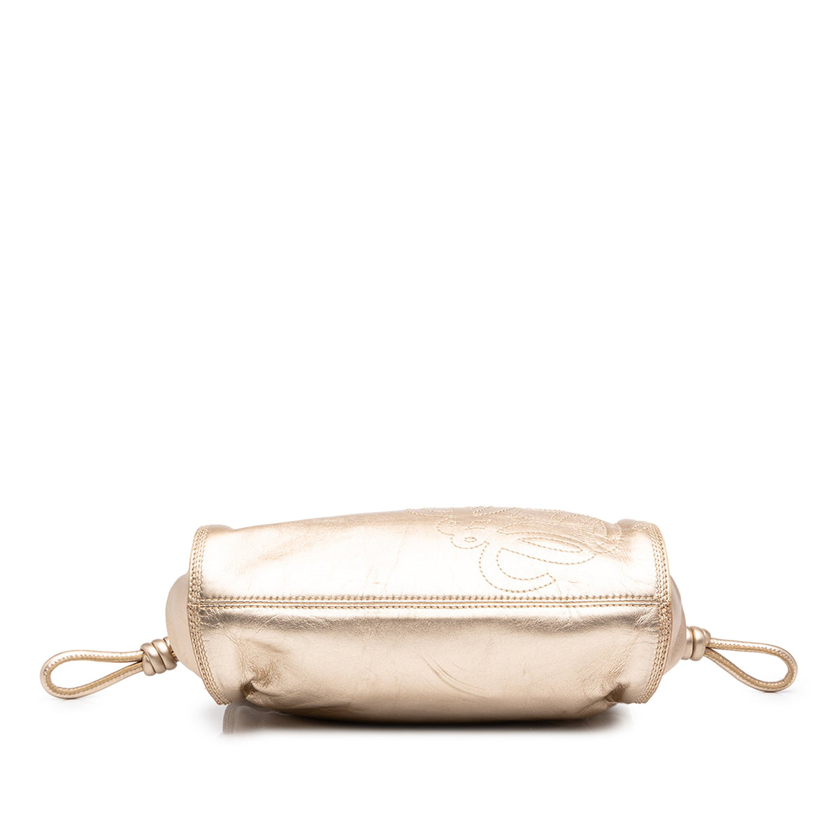 LOEWE Metallic Nappa Anagram Knot Handbag — Gold