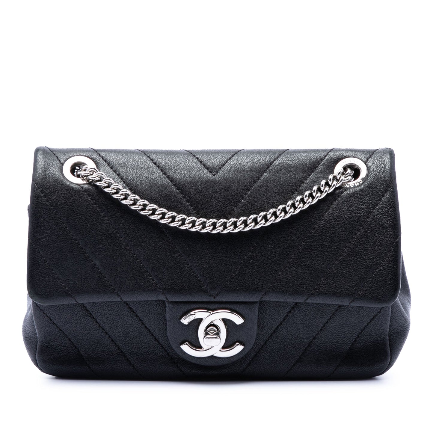 Chanel Mini CC Chevron Calfskin Single Flap