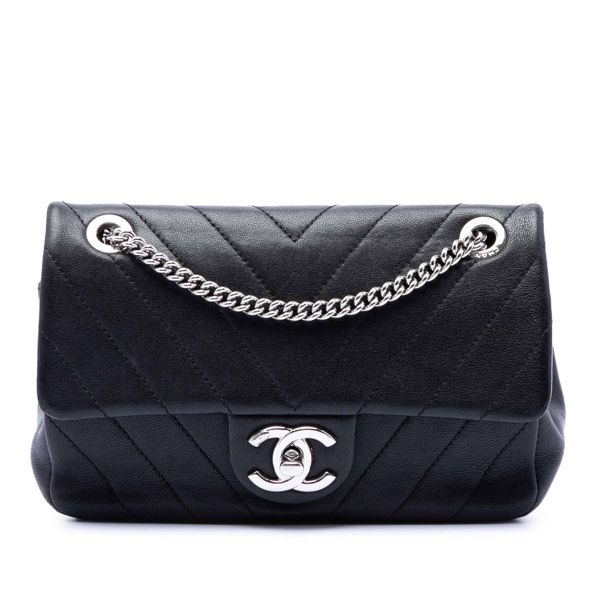 Chanel Mini CC Chevron Calfskin Single Flap
