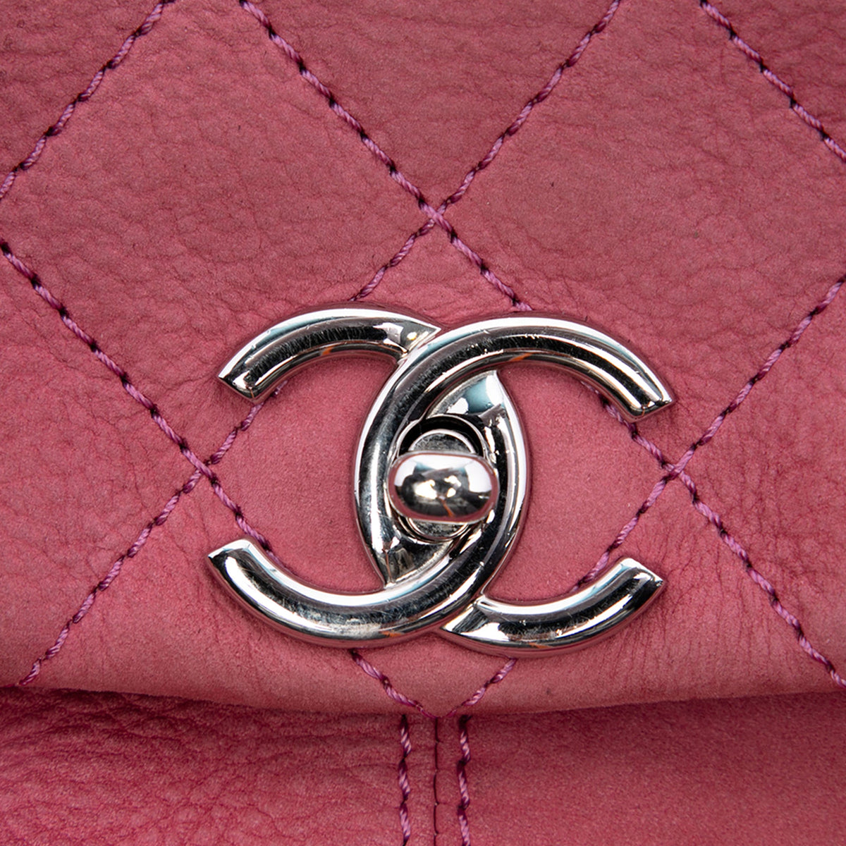 Chanel Mini Quilted Nubuck Trianon Messenger Flap — Pink