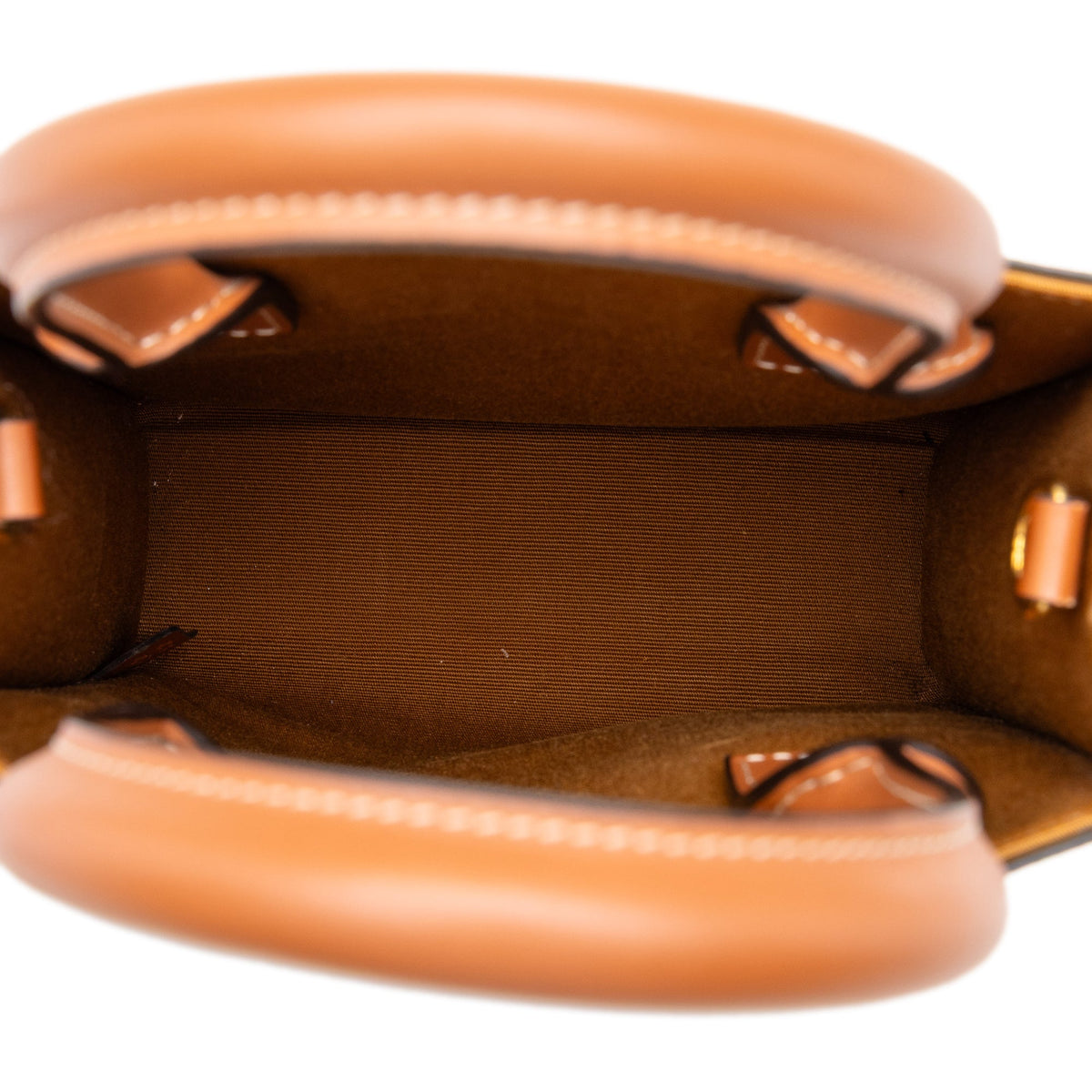 Celine Mini Triomphe Coated Canvas Vertical Cabas Satchel — Brown