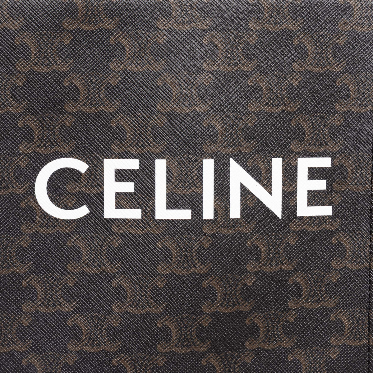 Celine Mini Triomphe Coated Canvas Vertical Cabas Satchel — Brown