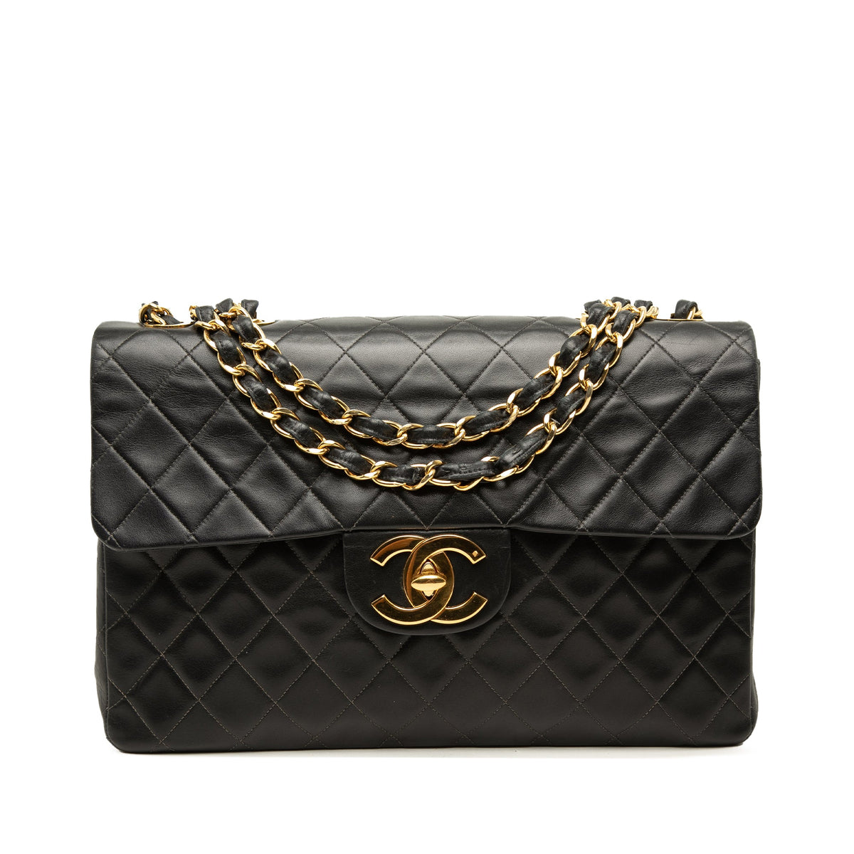 Chanel Maxi XL Classic Lambskin Single Flap — Black