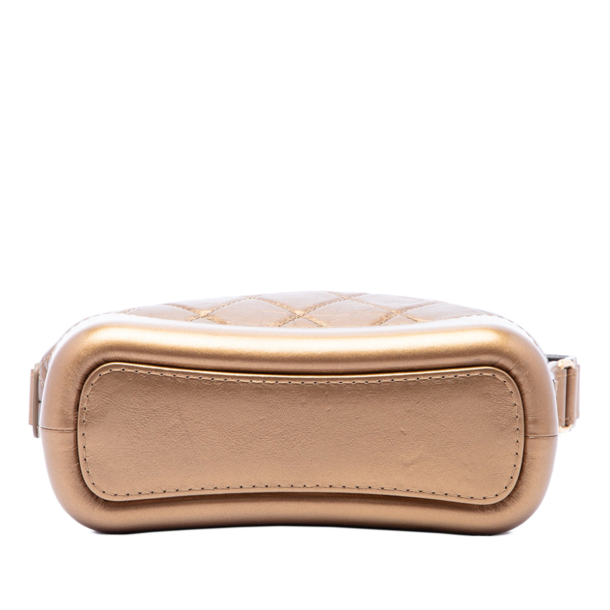 Chanel Small Quilted Metallic Aged Calfskin Gabrielle Hobo — Brown