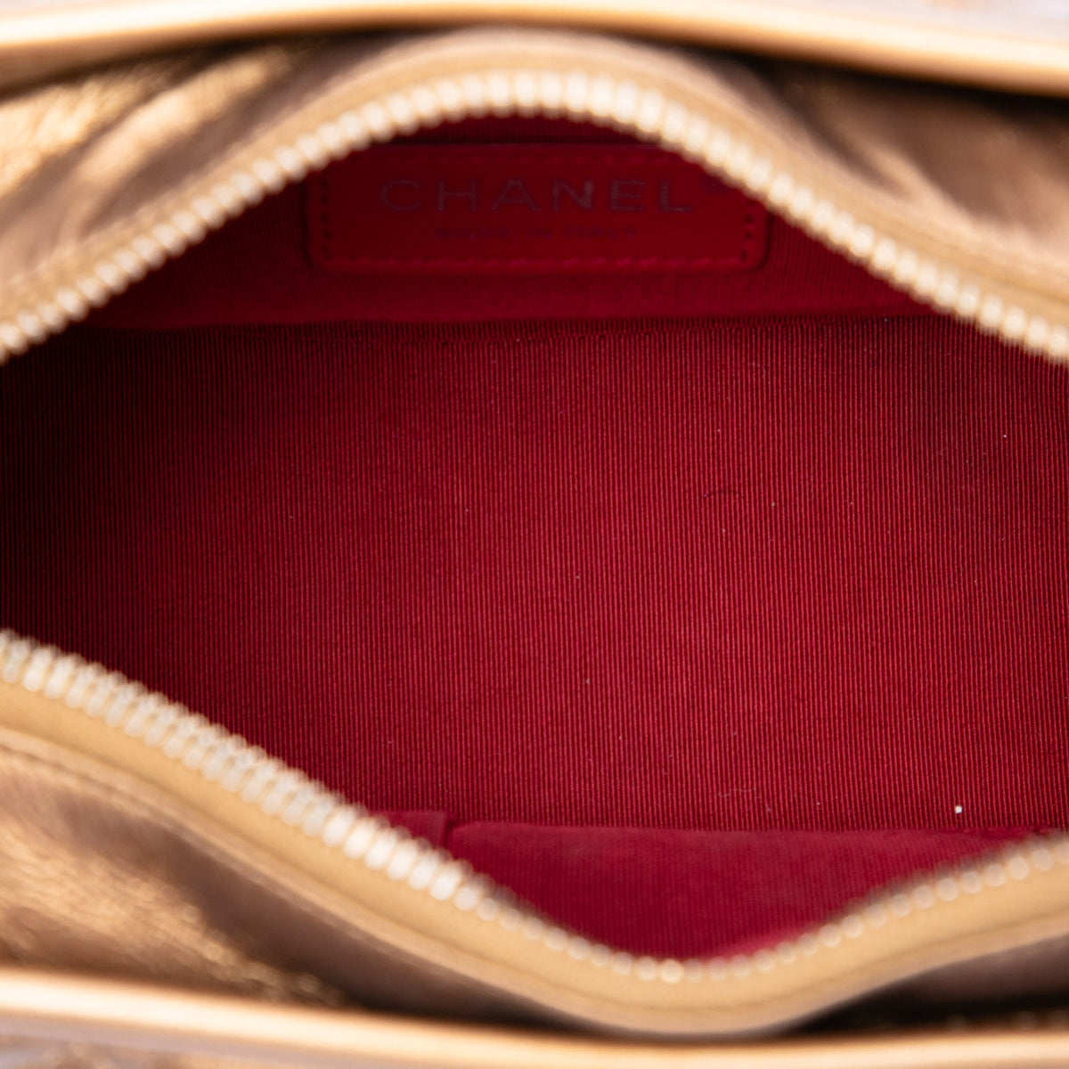 Chanel Small Quilted Metallic Aged Calfskin Gabrielle Hobo — Brown