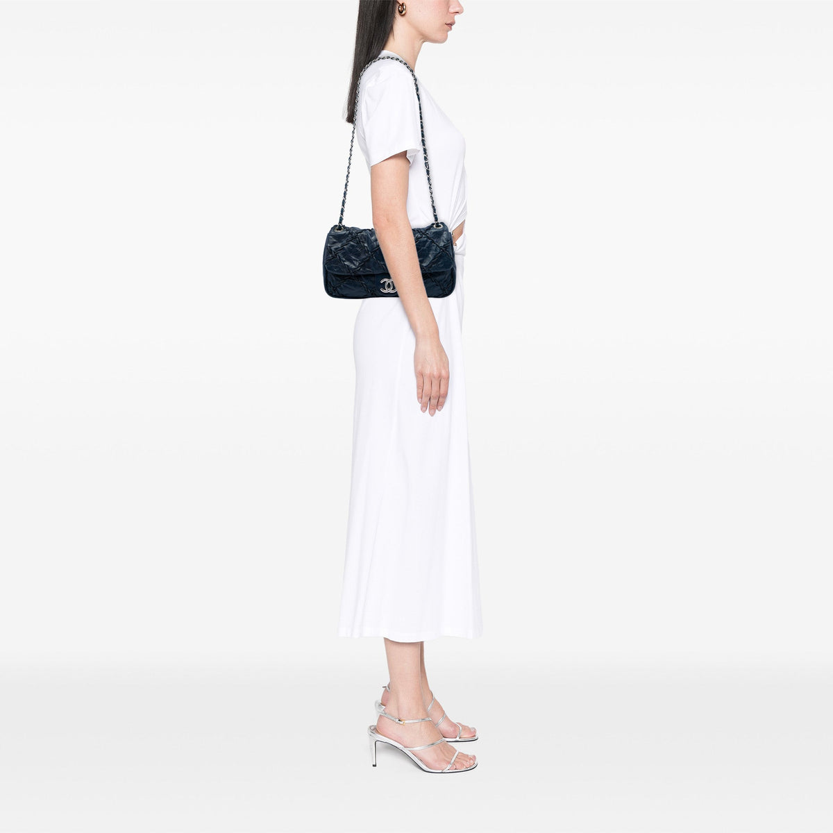 Chanel Medium Quilted Crinkled Calfskin Ultra Stitch Flap — Blue
