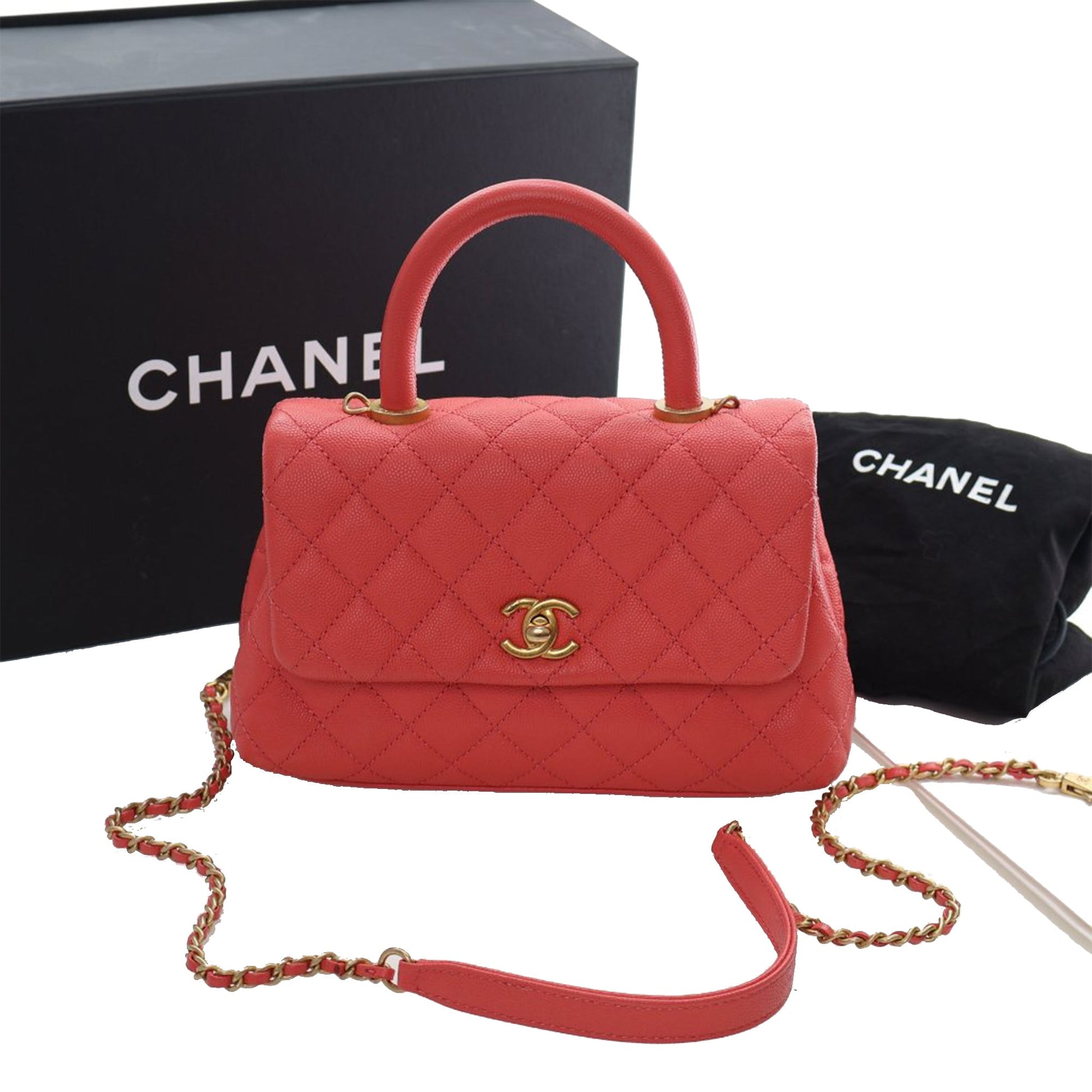 Chanel Mini Caviar Coco Top Handle Bag