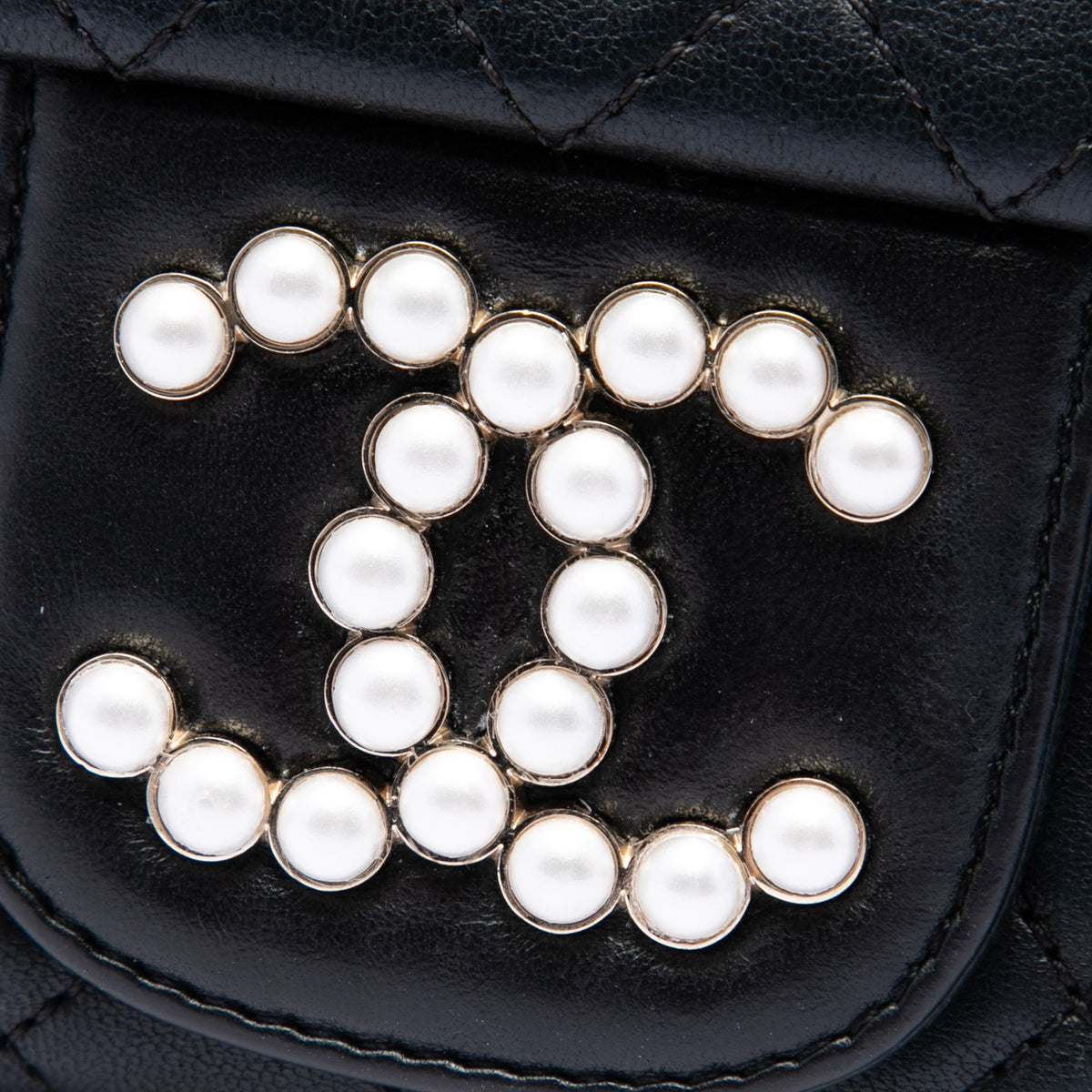 Chanel Medium Quilted Lambskin Westminster Pearl Flap — Black