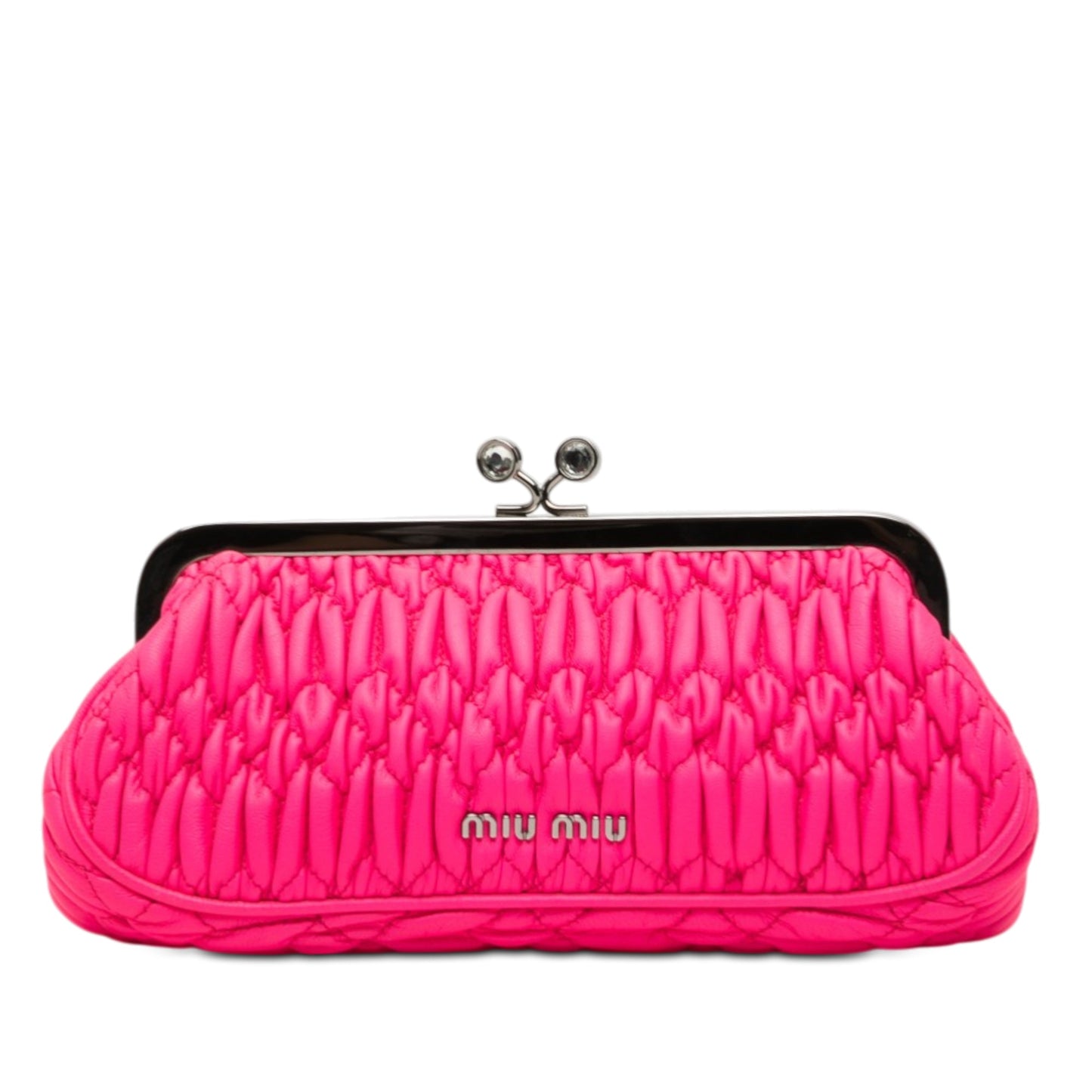 Matelasse Nappa Kiss Lock Frame Clutch