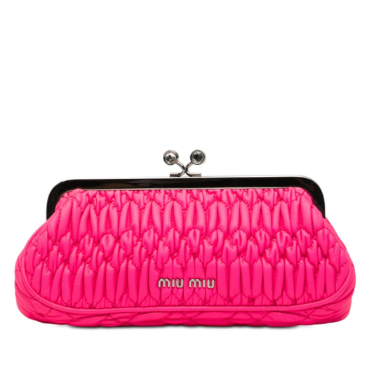 Matelasse Nappa Kiss Lock Frame Clutch
