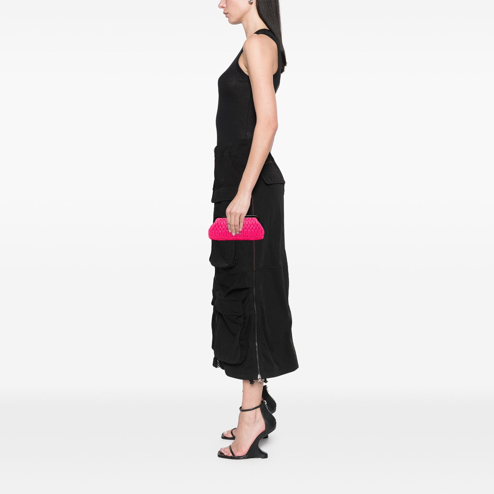 Matelasse Nappa Kiss Lock Frame Clutch