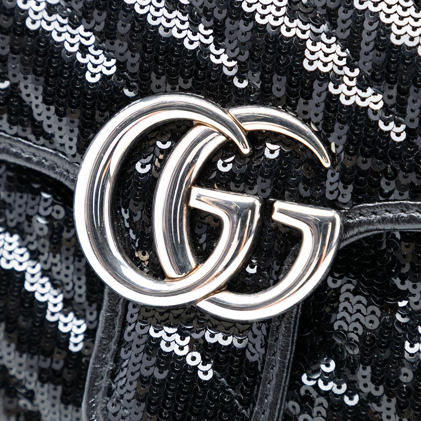 Gucci Small GG Marmont Matelasse Diagonal Sequin and Leather Torchon Shoulder Bag