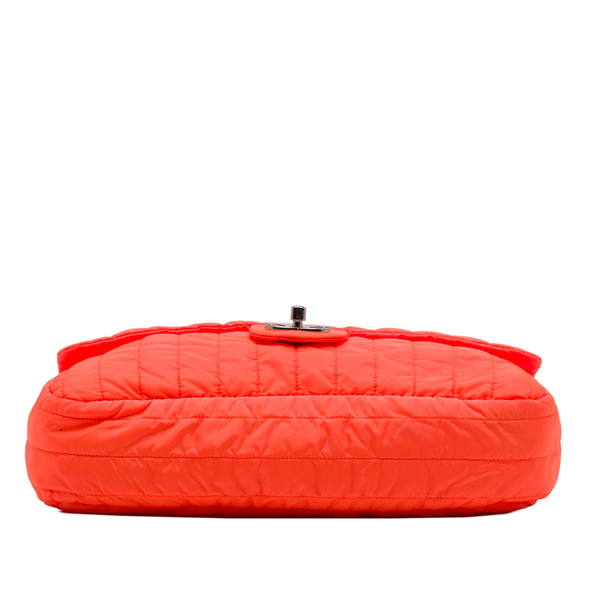 Chanel Jumbo Quilted Nylon Soft Shell Flap — Orange