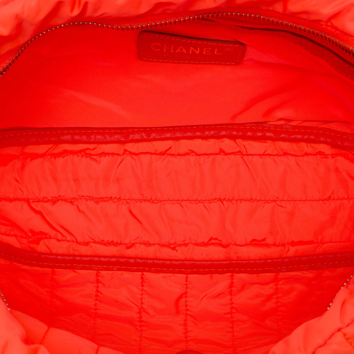 Chanel Jumbo Quilted Nylon Soft Shell Flap — Orange