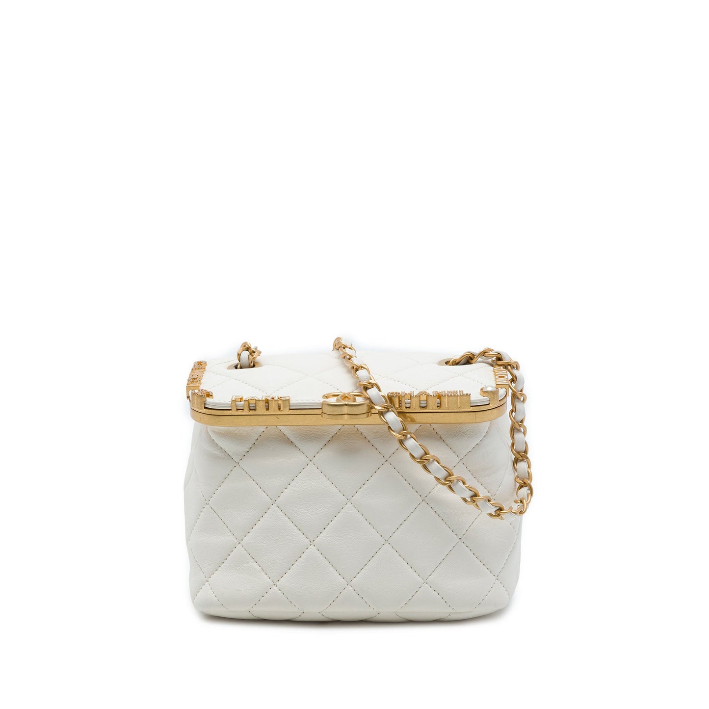 Chanel Mini Quilted Lambskin Paris Monaco Kiss Lock Vanity Bag