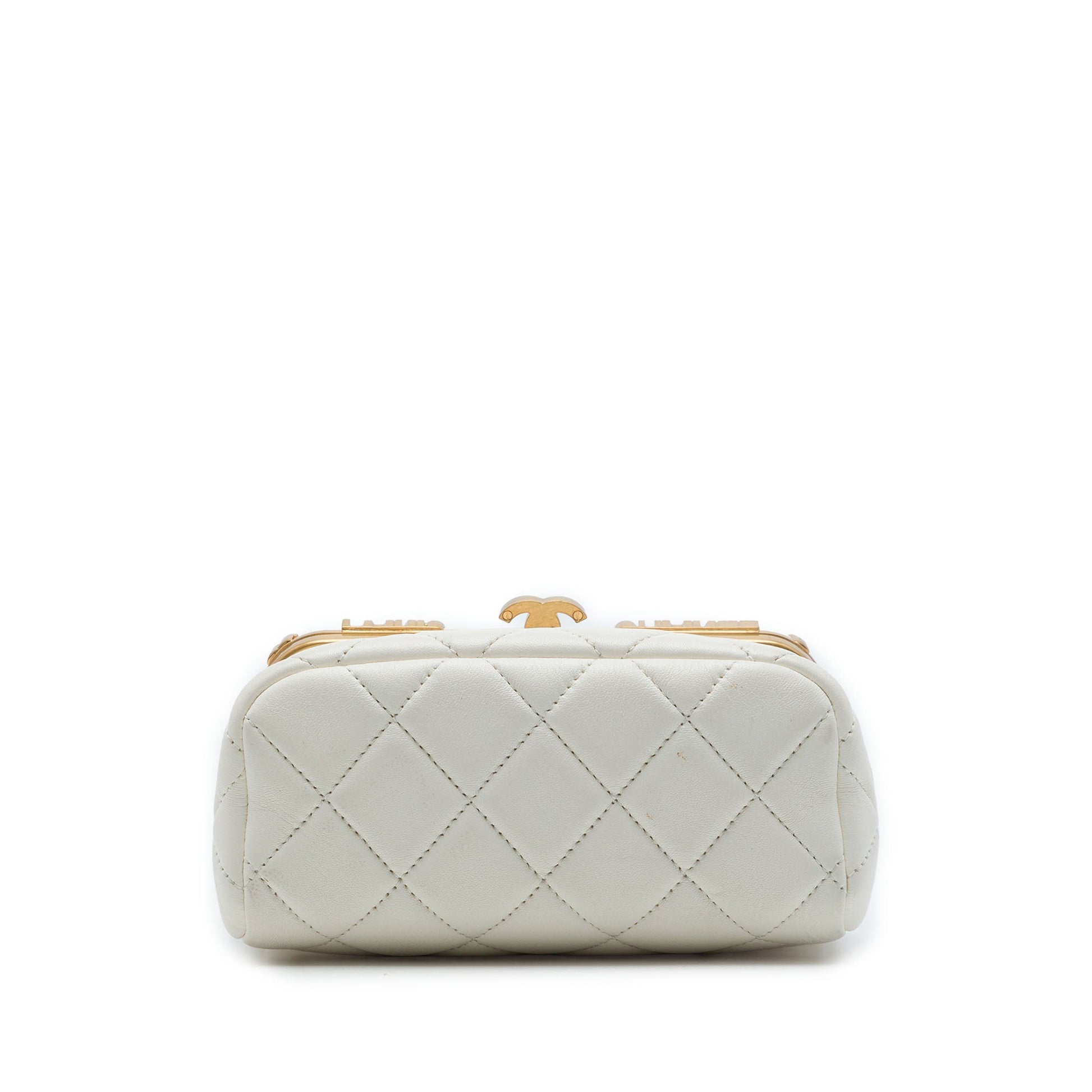 Chanel Mini Quilted Lambskin Paris Monaco Kiss Lock Vanity Bag