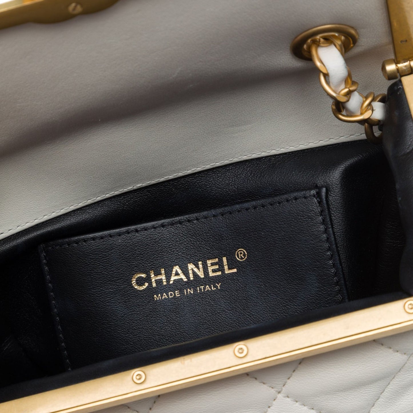 Chanel Mini Quilted Lambskin Paris Monaco Kiss Lock Vanity Bag