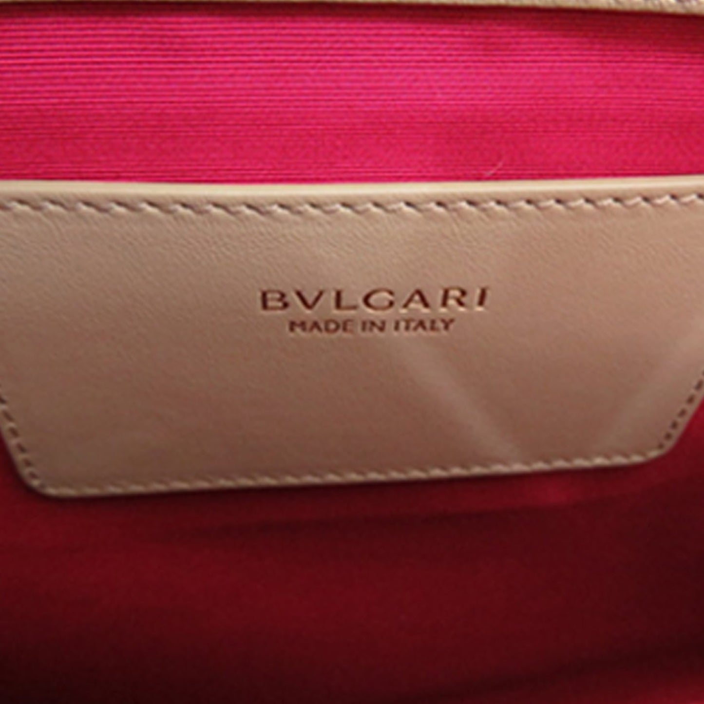 Bvlgari Embossed Leather Logo Infinitum Tote