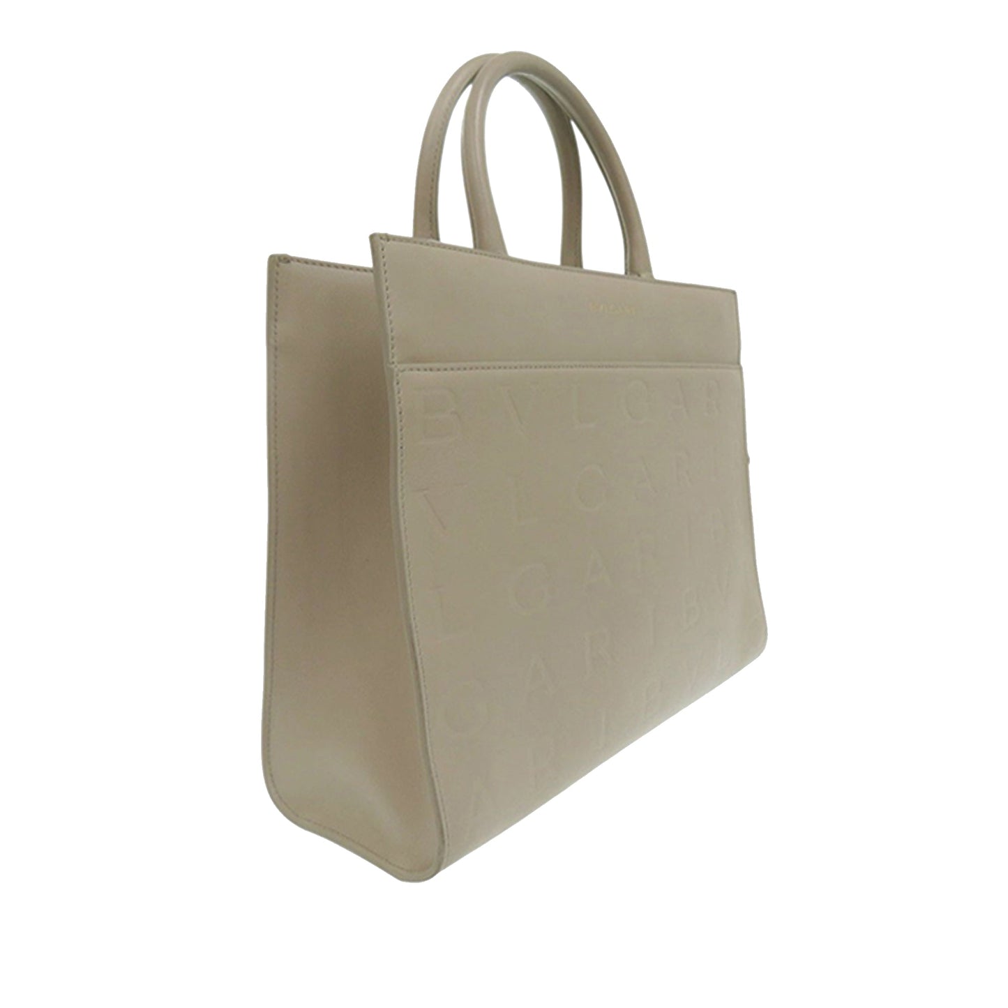 Bvlgari Embossed Leather Logo Infinitum Tote