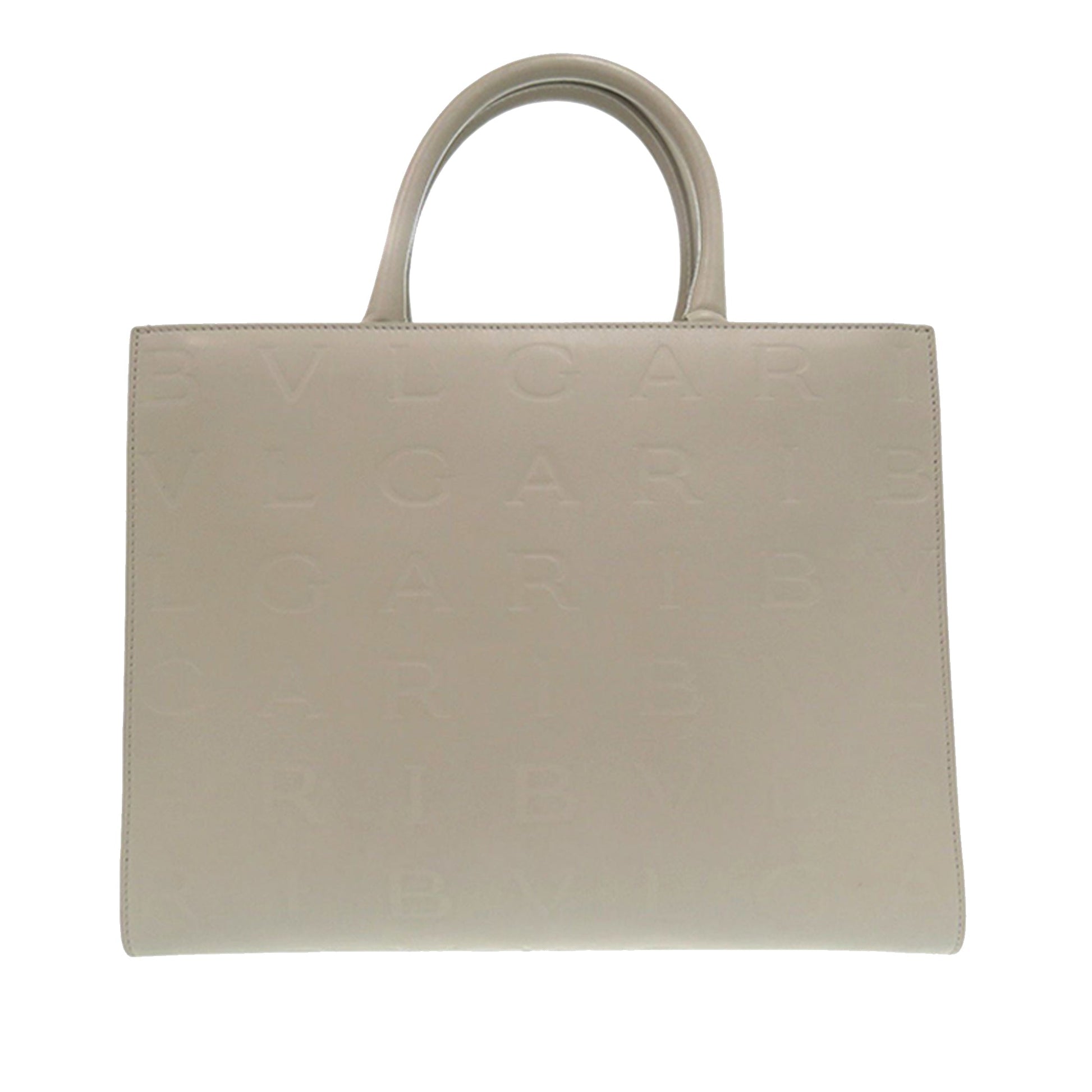 Bvlgari Embossed Leather Logo Infinitum Tote