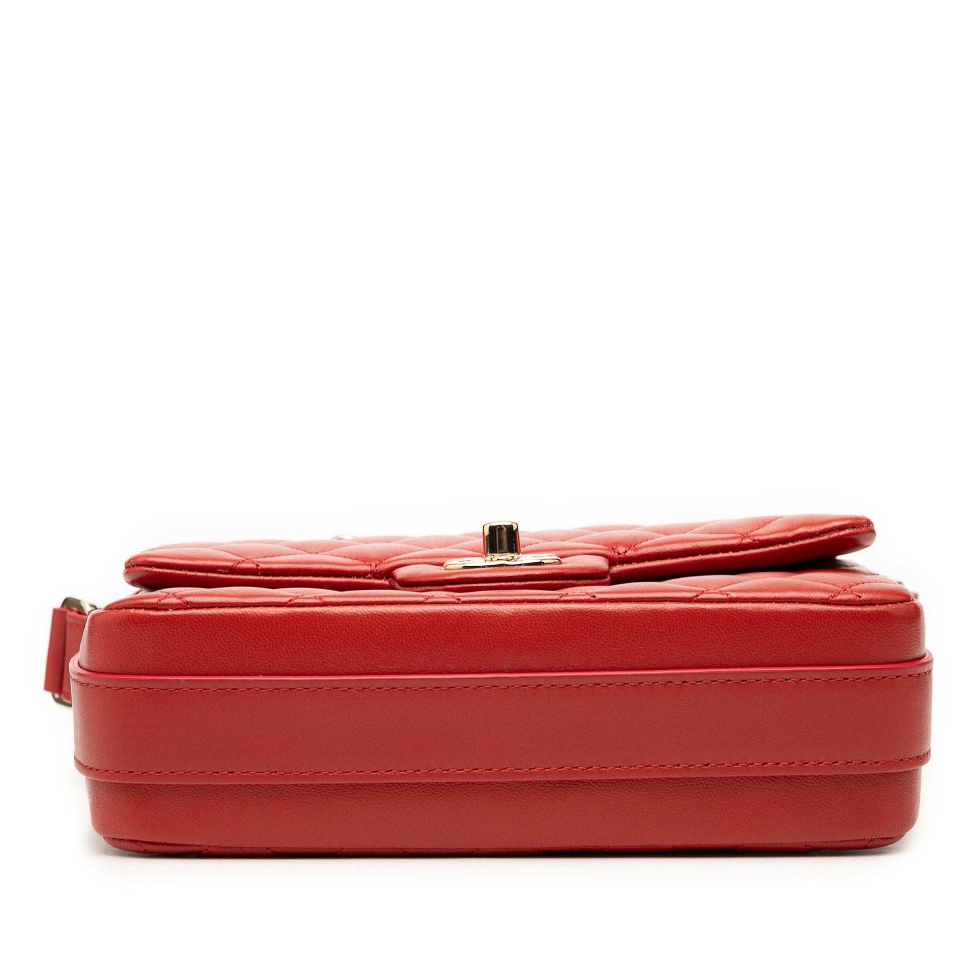 Chanel CC Quilted Calfskin Ruffle Strap Flap