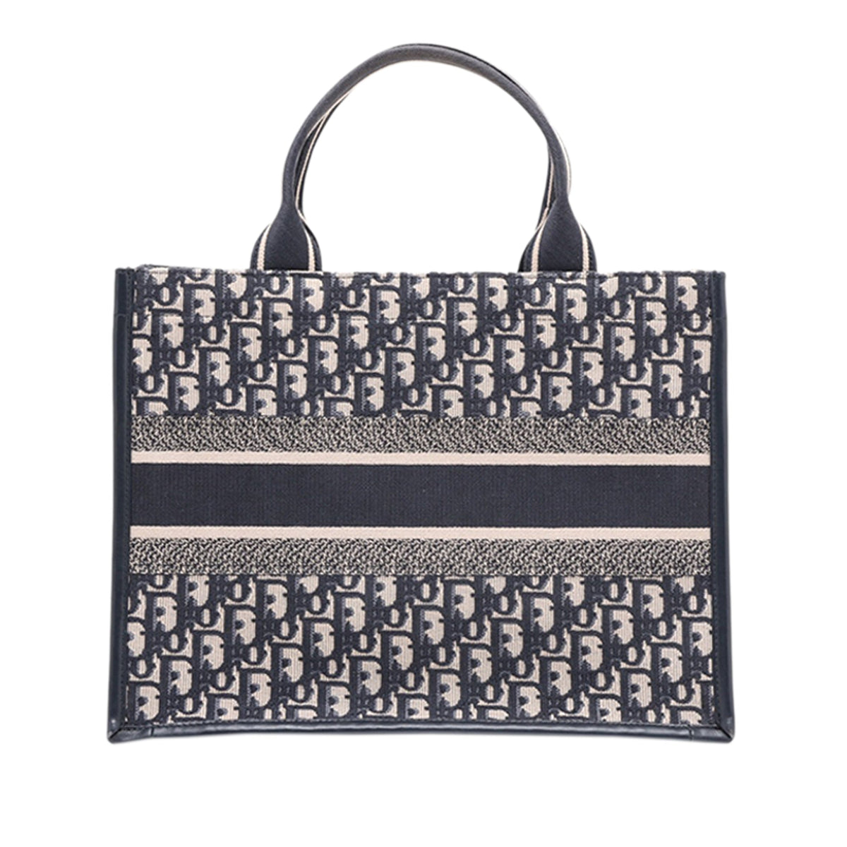 Dior Medium Oblique Canvas Embroidered Book Tote — Blue