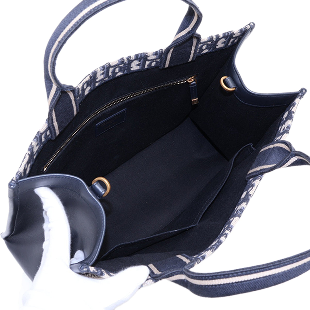 Dior Medium Oblique Canvas Embroidered Book Tote — Blue