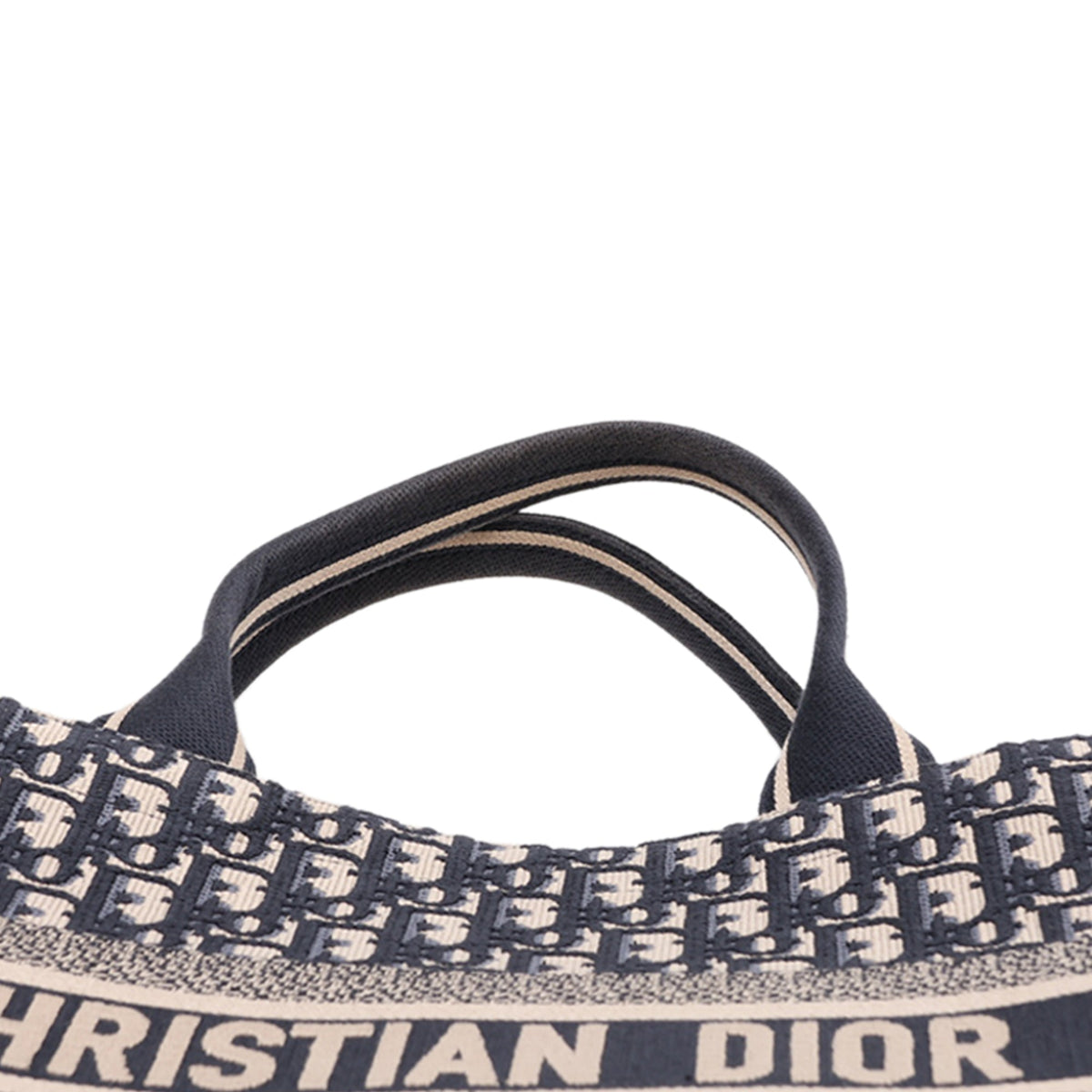 Dior Medium Oblique Canvas Embroidered Book Tote — Blue