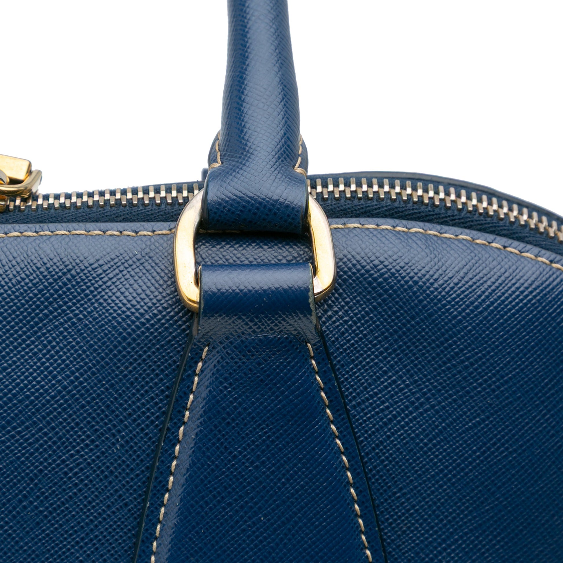 Prada Bicolor Saffiano Lux Promenade Dome Handbag