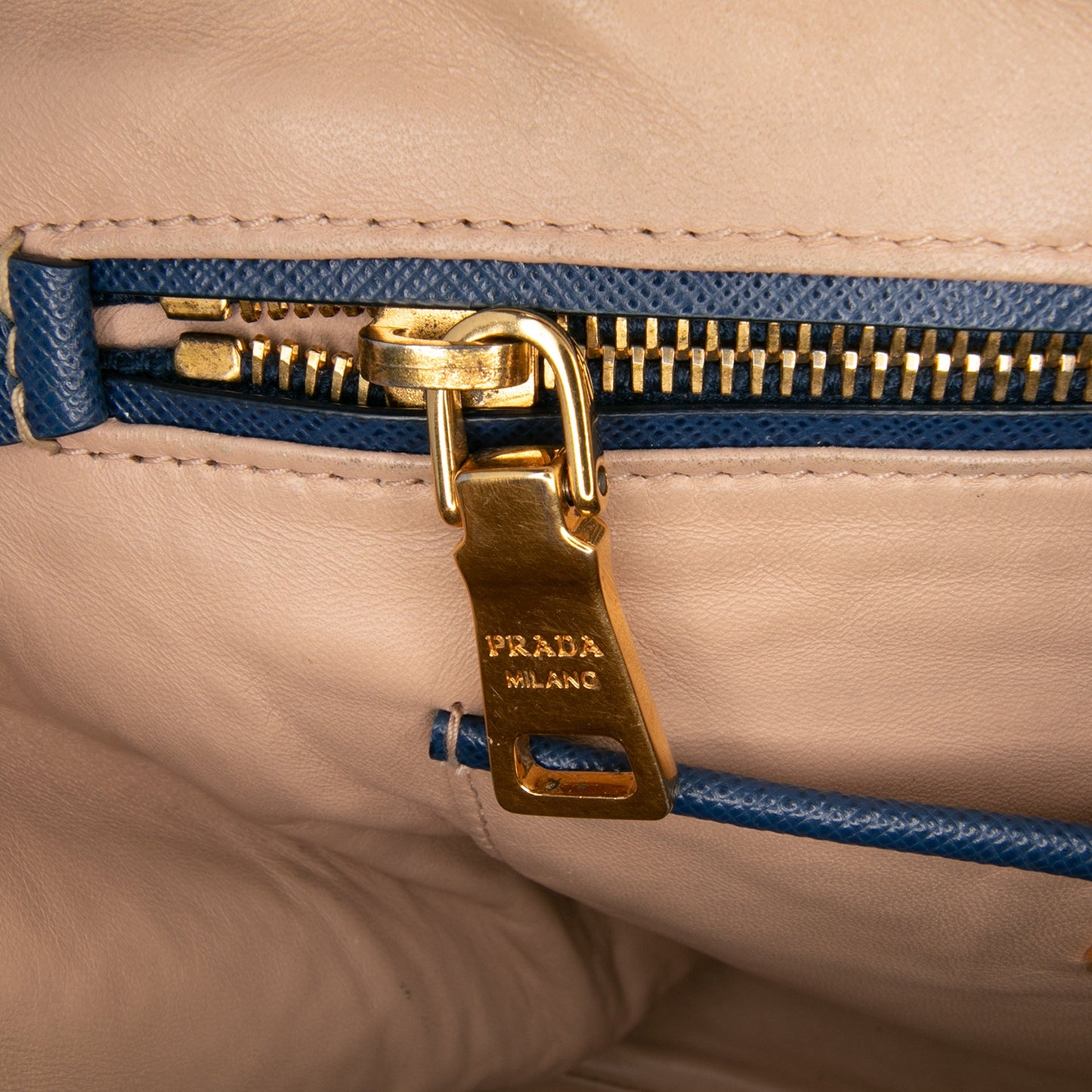 Prada Bicolor Saffiano Lux Promenade Dome Handbag