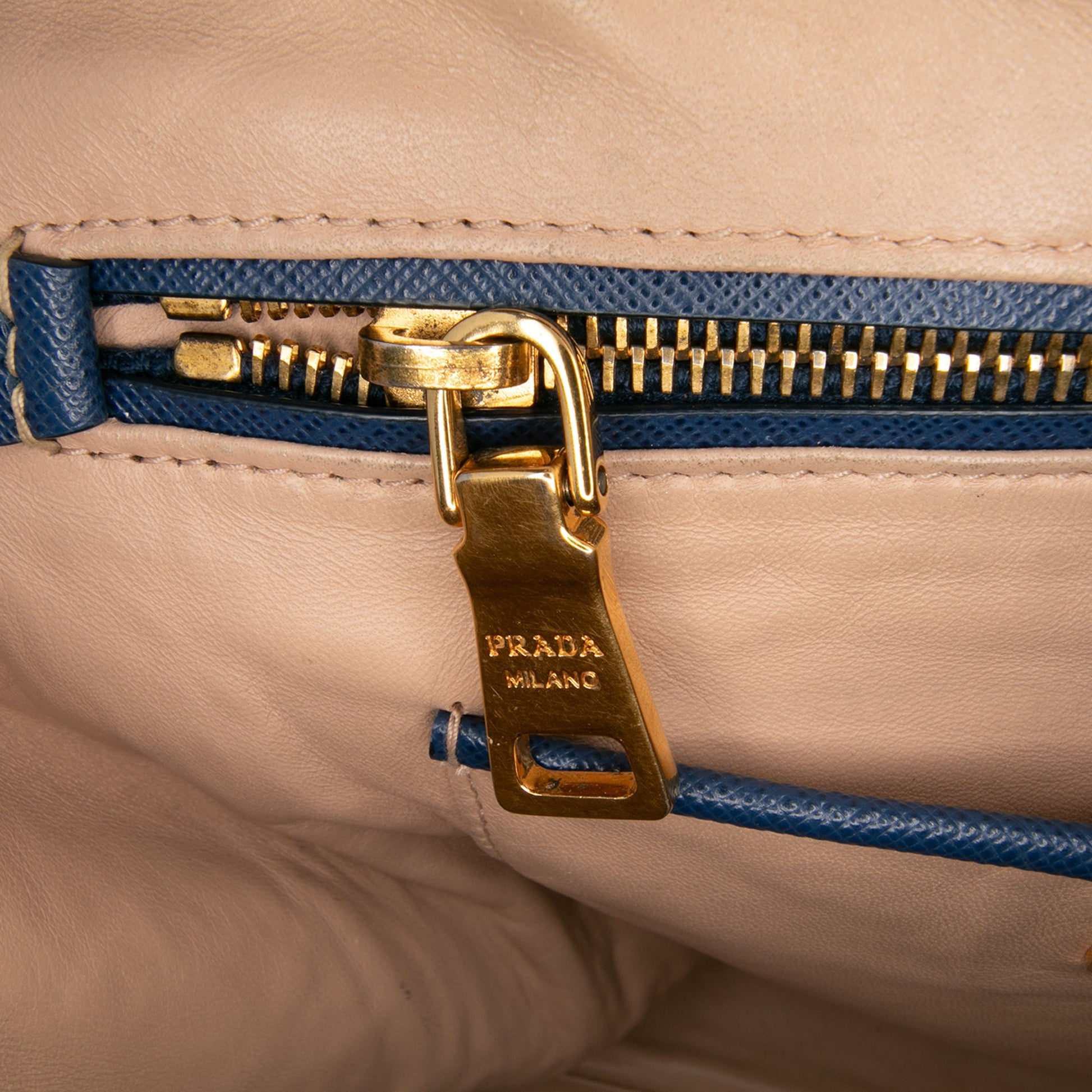 Prada Bicolor Saffiano Lux Promenade Dome Handbag