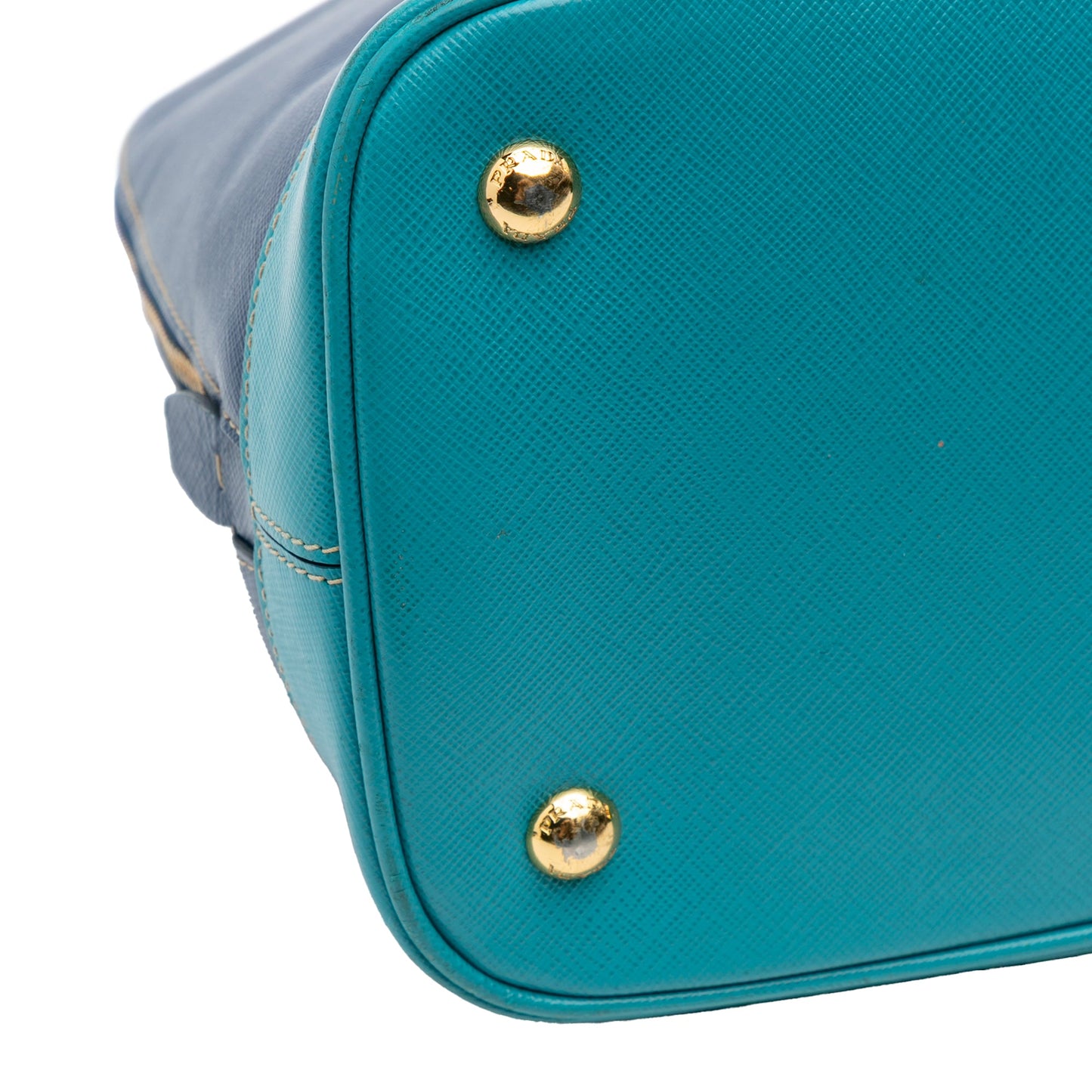 Prada Bicolor Saffiano Lux Promenade Dome Handbag